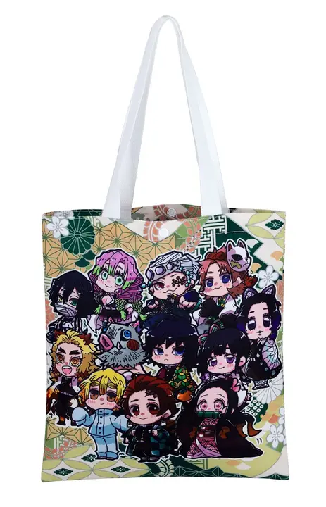 Bolsa tote de algodón con diseño de Demon Slayer — Roffatide