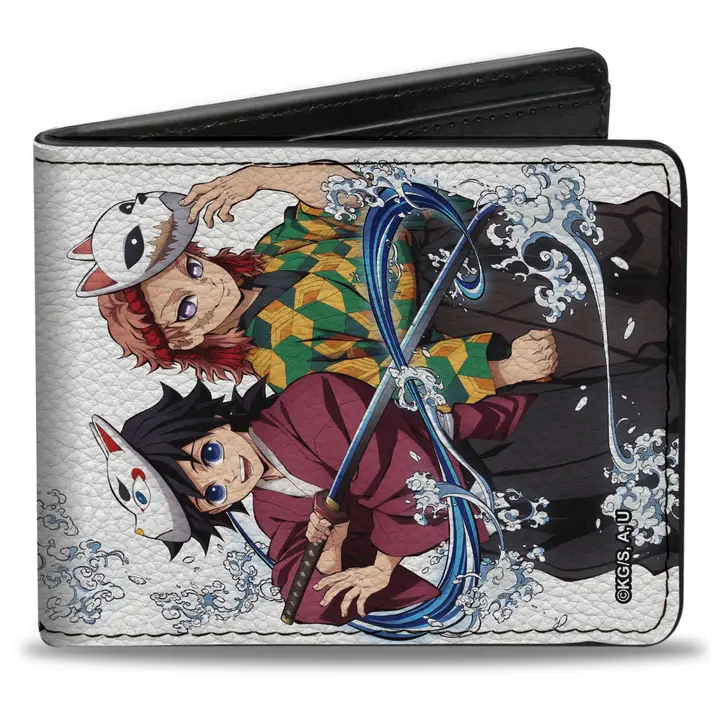 Cartera plegable de Giyu y Sabito con máscara de zorro — Buckle-Down