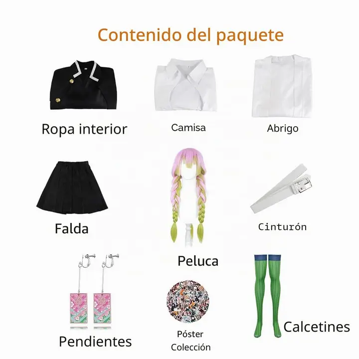 Cosplay de Mitsuri Kanroji con peluca y accesorios — KHHK