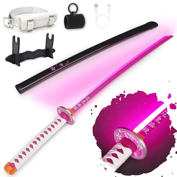 Espada luminosa recargable de Kanao Tsuyuri con cinturón y soporte — RENGENG