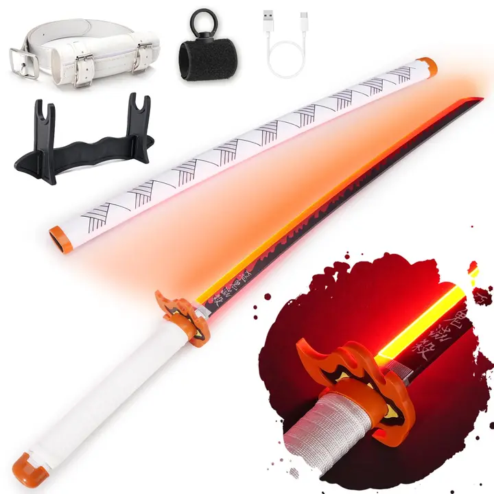Espada luminosa recargable de Kyojuro Rengoku con cinturón y soporte — RENGENG