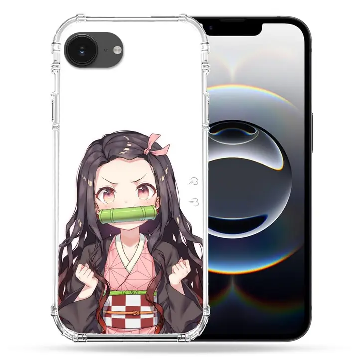 Funda transparente reforzada de Nezuko para iPhone 16e — Cokitec
