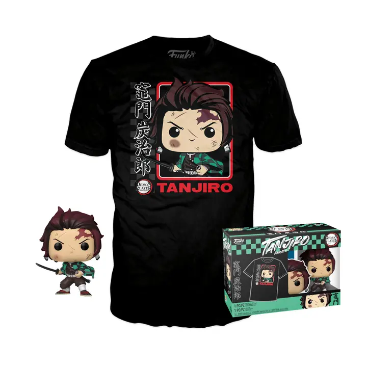 Funko Pop! & Tee: Tanjiro (camiseta y Pocket Pop de 9,5 cm)