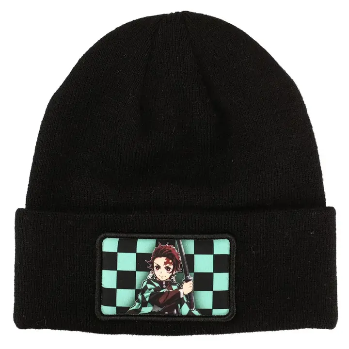 Gorro negro con vuelta y parche bordado de Demon Slayer — Bioworld