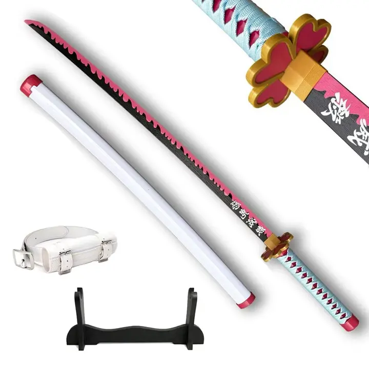 Katana de bambú de Mitsuri Kanroji con funda blanca y soporte (102 cm) — Wah Shing Yuen