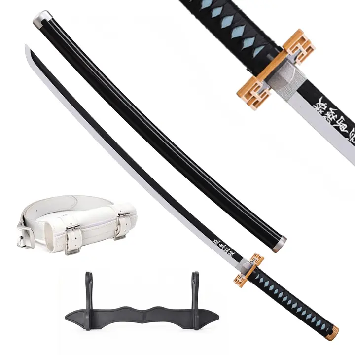 Katana de bambú de Muichiro Tokito con vaina negra y soporte (102 cm) — Wah Shing Yuen