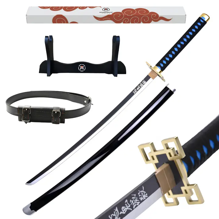 Katana de Muichiro Tokito de bambú con soporte y cinturón (103 cm) — Hashiman