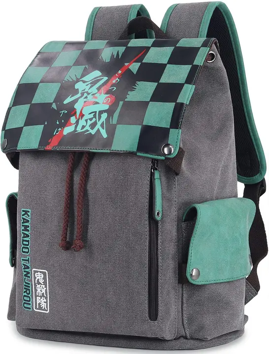 Mochila con solapa estampada de Demon Slayer para portátil de 14" — Roffatide