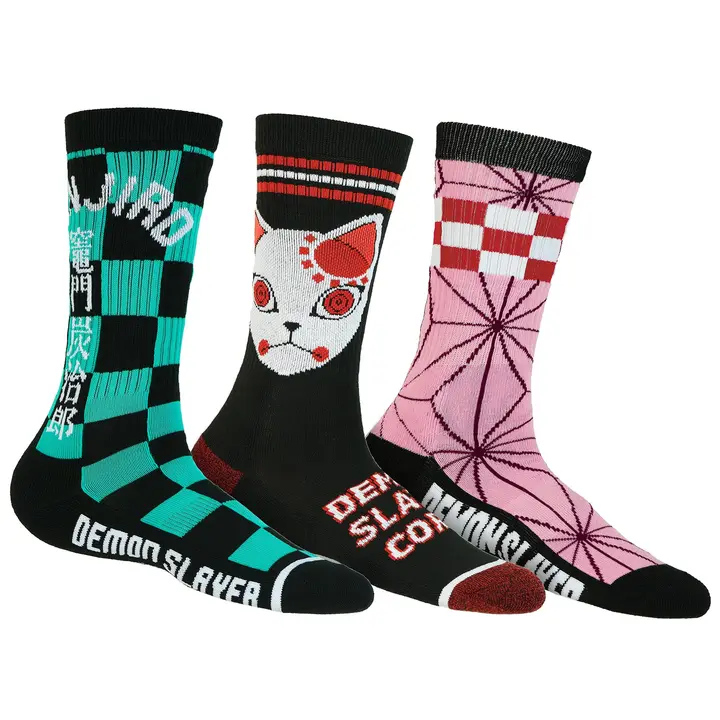 Pack de 3 pares de calcetines Demon Slayer acolchados — Bioworld