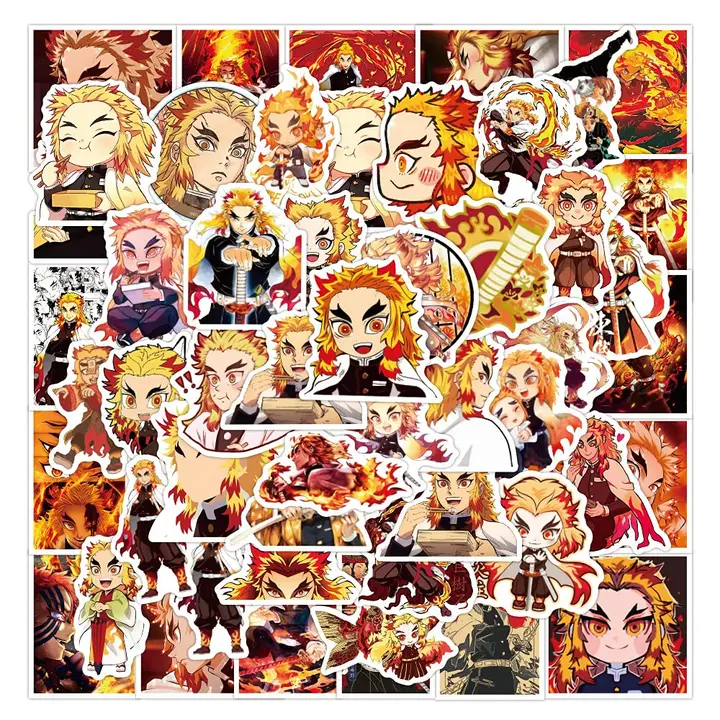 Pack de 50 pegatinas de Kyojuro Rengoku — Tacomexi