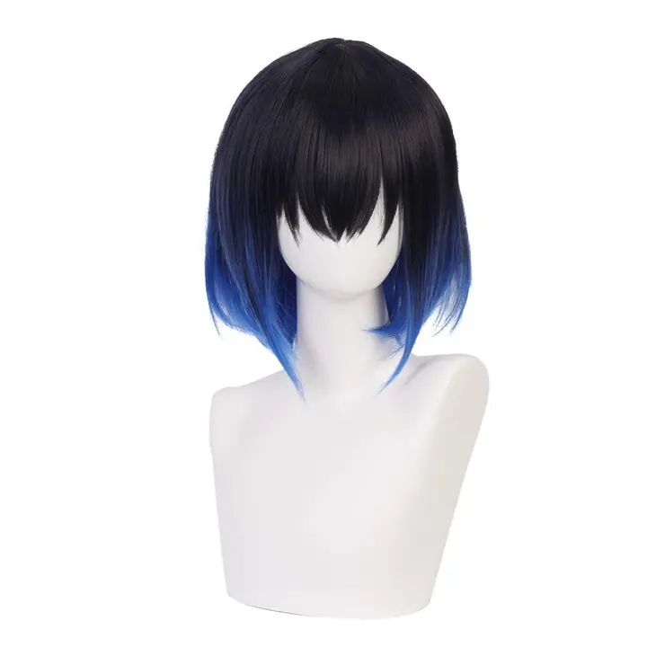 Peluca de cosplay de Muzan Kibutsuji con redecilla — Muzi Wig