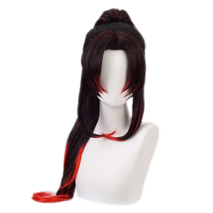 Peluca de Kokushibo con coleta de clip y gorro — HIROAKIYA